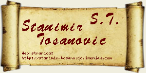 Stanimir Tošanović vizit kartica